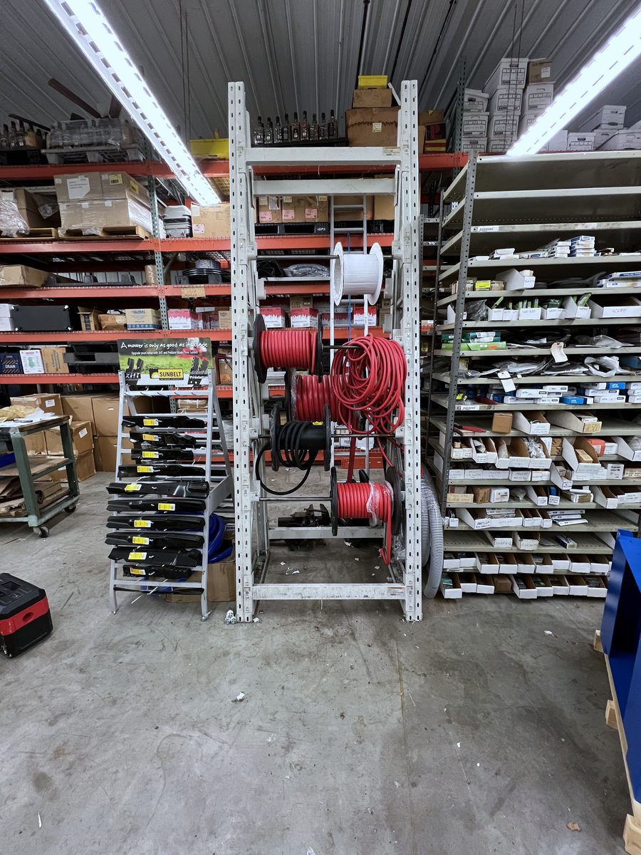 Stocked hydraulic hose reels at Albert L. Crush Co.