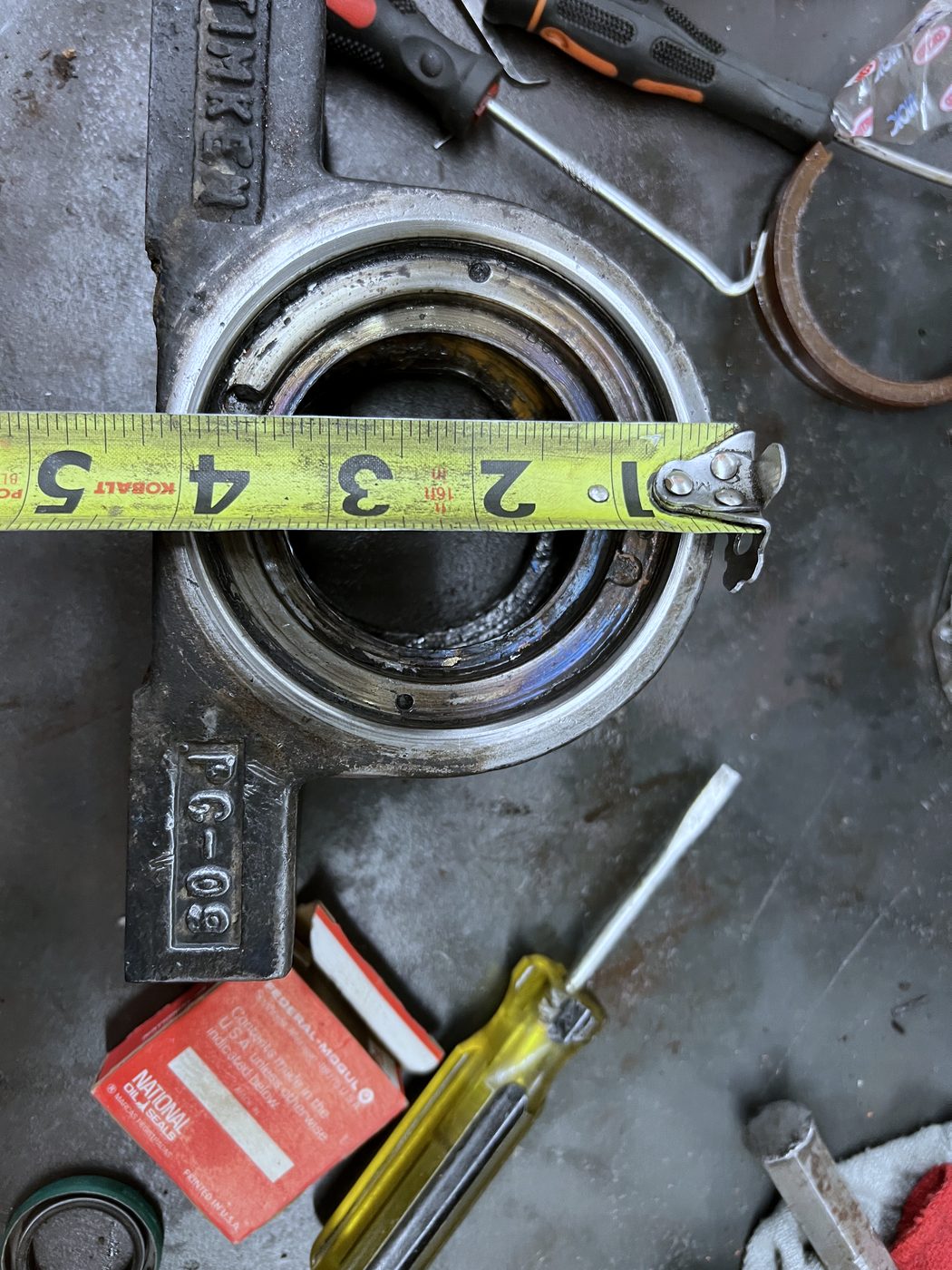 Measuring a bearing outside diameter with a tape measure